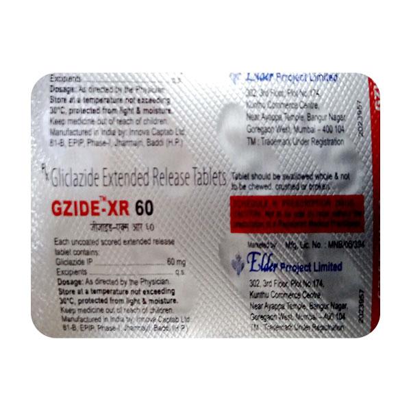 Gzide XR 60mg Tablet 10'S