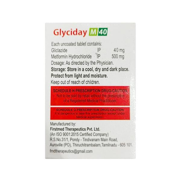 GLYCIDAY M 40mg Tablet 10's