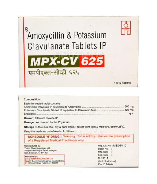 MPX CV 625mg Tablet 10'S