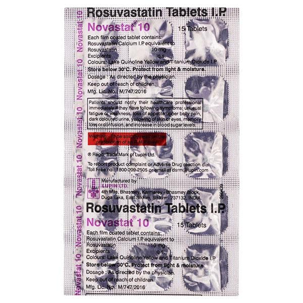 Novastat 10mg Tablet 15'S