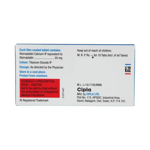 Lipvas 20mg Tablet 10'S