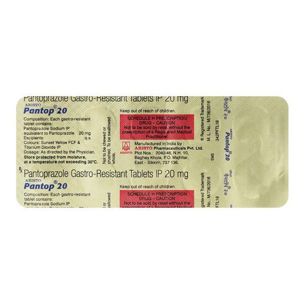 Pantop 20mg Tablet 10'S