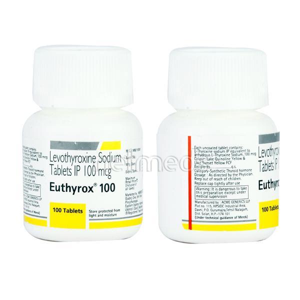 Euthyrox 100mcg Tablet 100'S