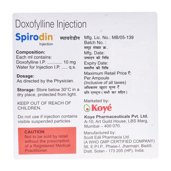 SPIRODIN 10mg Injection 10ml