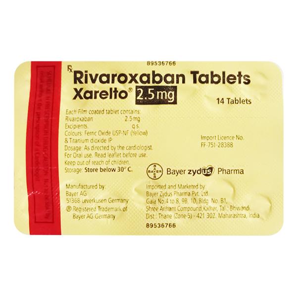 XARELTO 2.5mg Tablet 14's