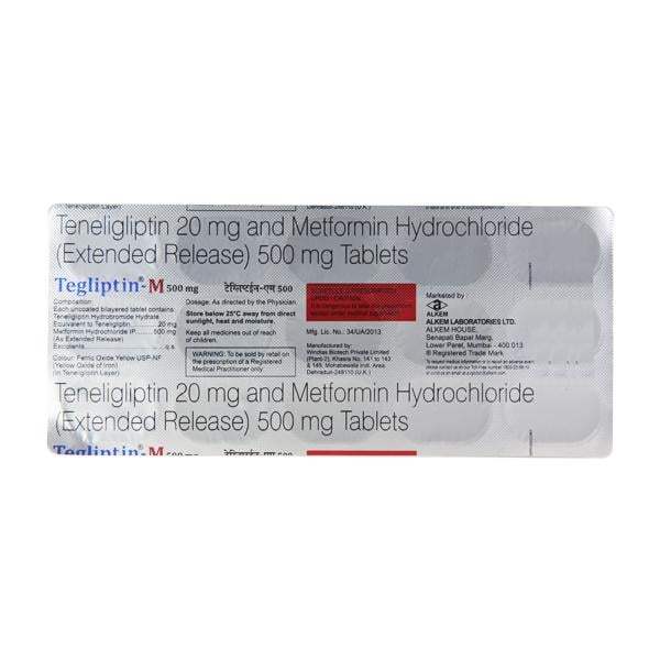 Tegliptin M 20/500mg Tablet 15'S