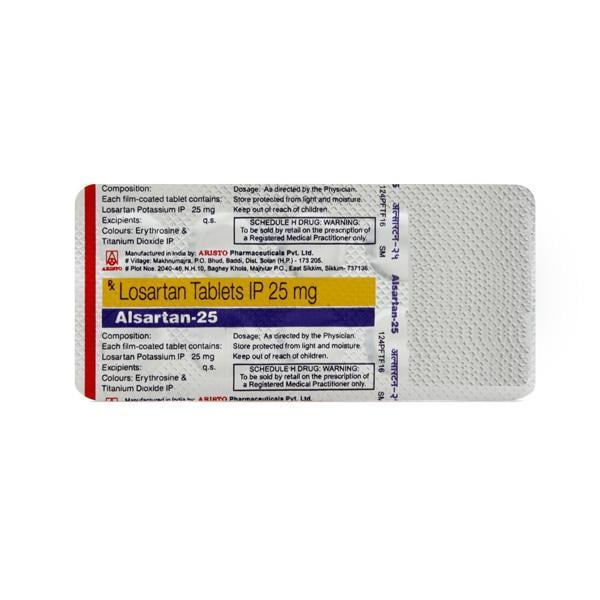 Alsartan 25mg Tablet 10'S