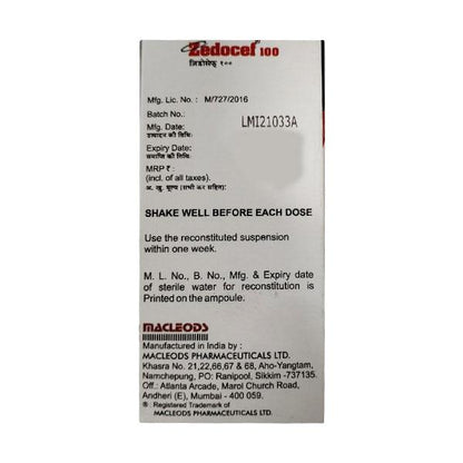 ZEDOCEF 100 Oral Suspension 30ml
