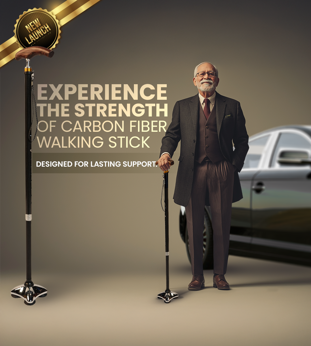 AGEasy Pivot Explorer Carbon Walking Stick