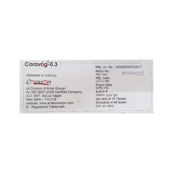 CORAVOG 0.3 Tablet 10's