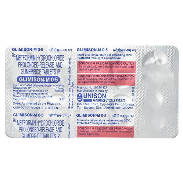 Glimison M 0.5mg Tablet 10'S