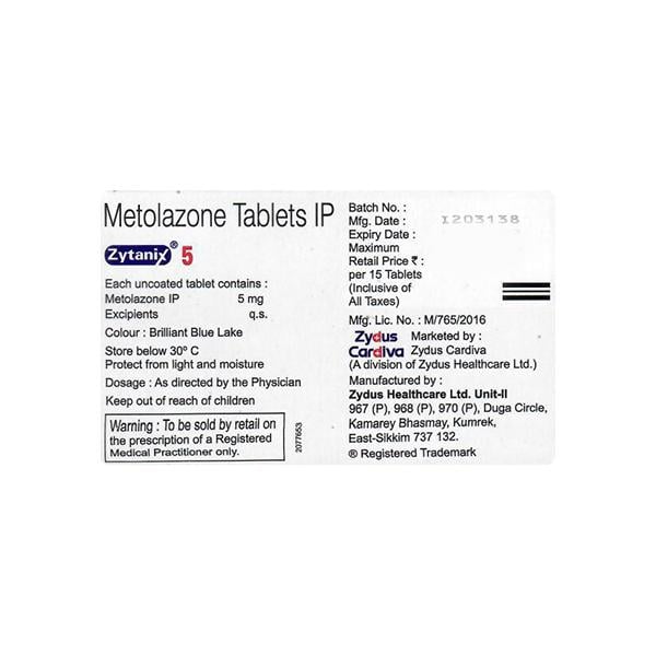 ZYTANIX 5 Tablet 15's