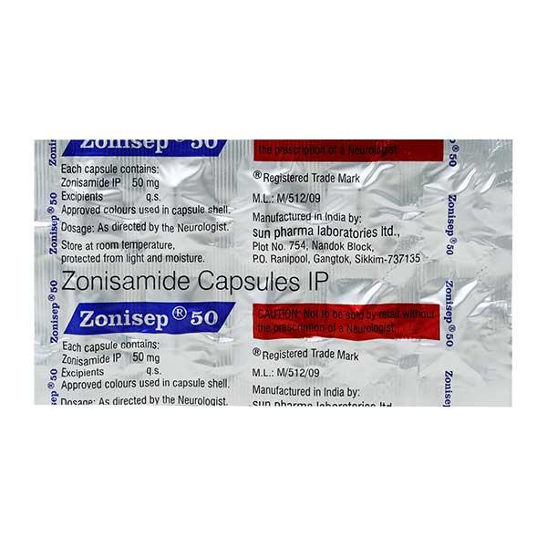 Zonisep 50mg Capsule 10'S
