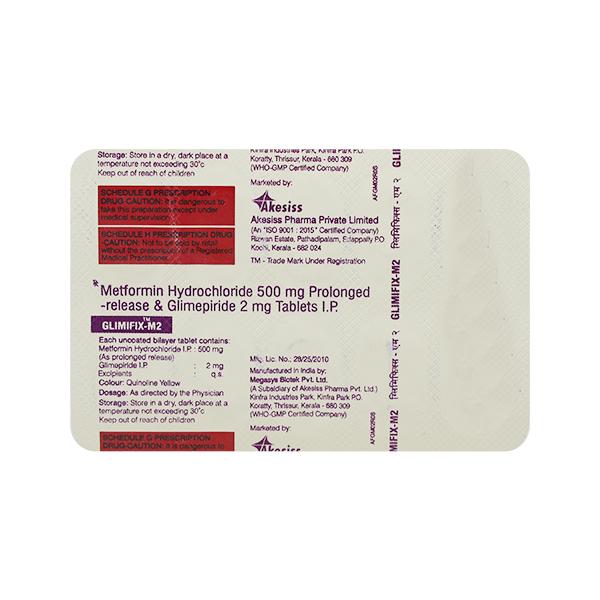 Glimifix M 2mg/500mg Tablet 10'S