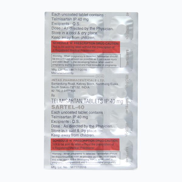 Sartel 40mg Tablet 15'S