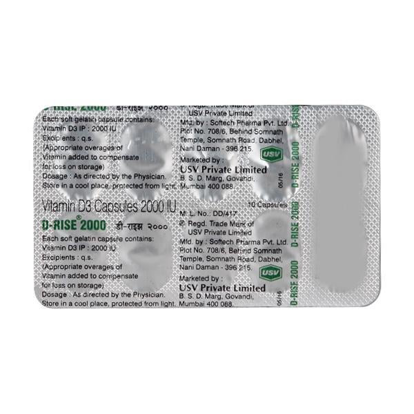 D Rise 2000IU Softgel 10'S