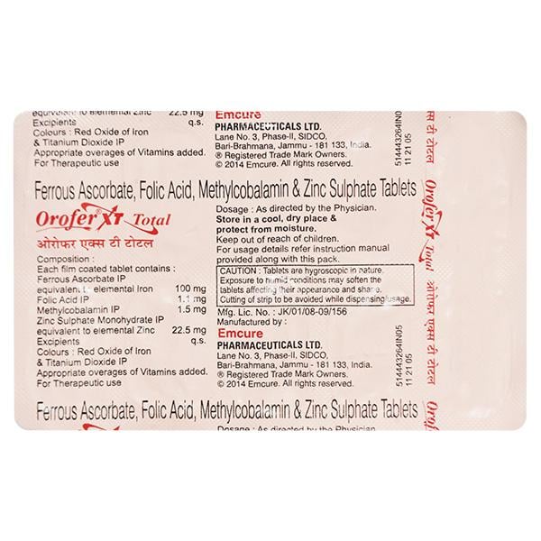 Orofer XT Total Tablet 10'S