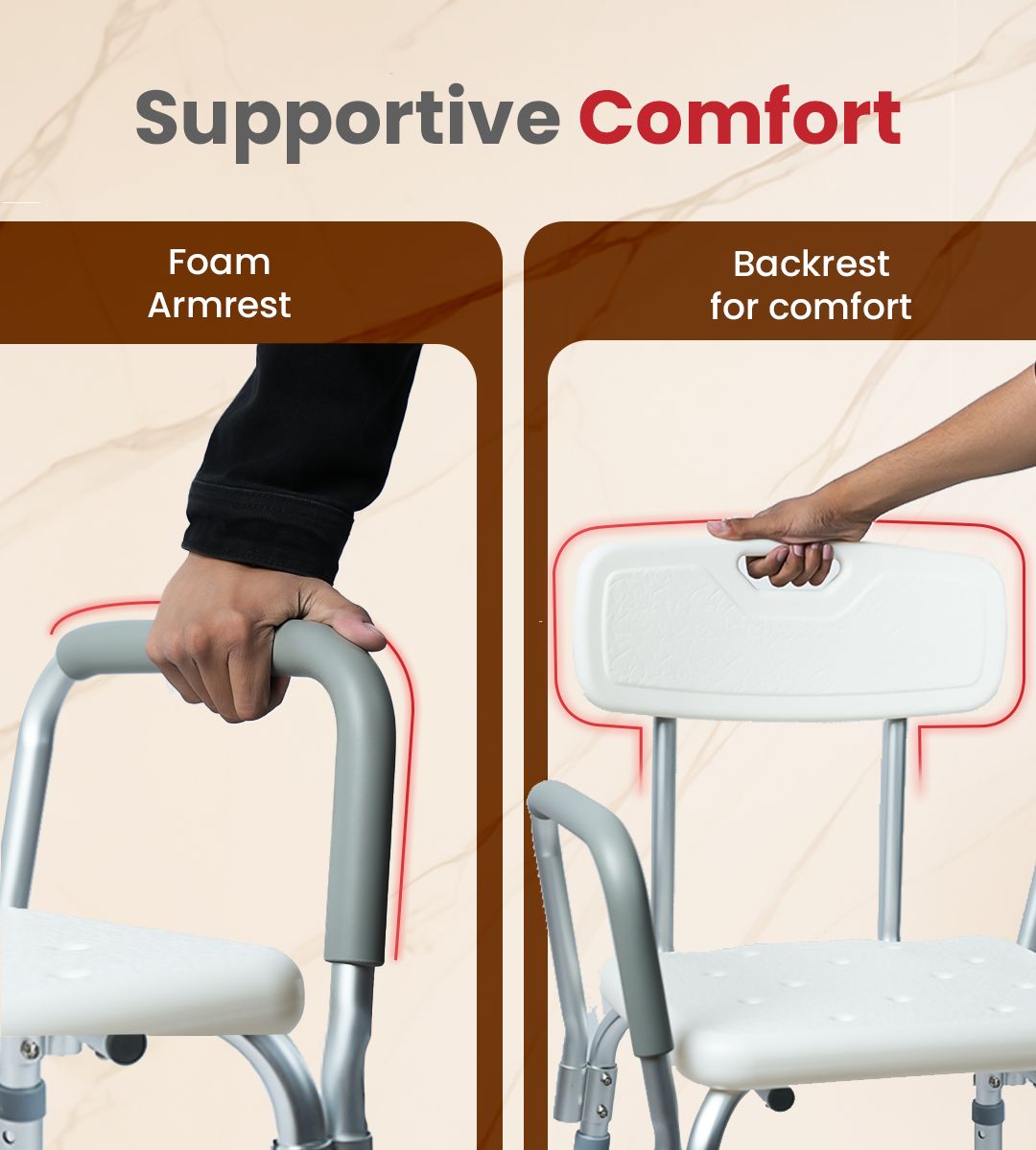 AGEasy Shower Chair for Shower Fall Prevention