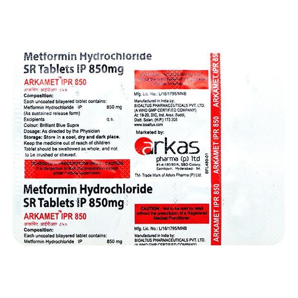 Arkamet Ipr 850mg Tablet 10'S