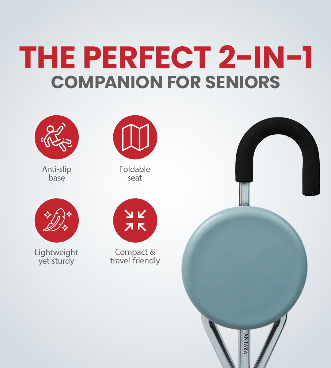 AGEasy Unibase Seated Walking stick