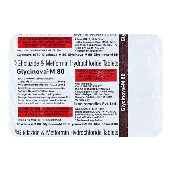 GLYCINOVA M 80mg Tablet 10's