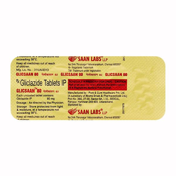 GLICSAAN 80mg Tablet 10's
