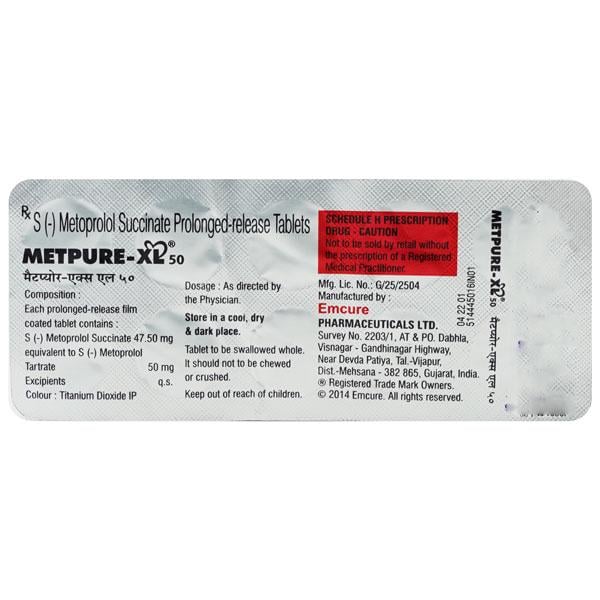 Metpure XL 50mg Tablet 10'S
