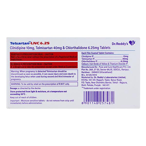 TELSARTAN LNC 6.25 Tablet 10's