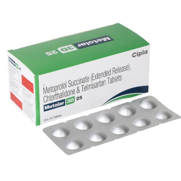 METOLAR 3D 25 Tablet 10's