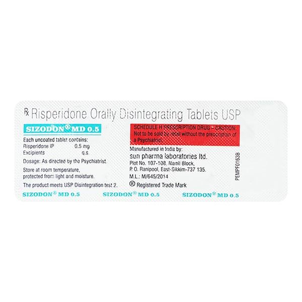 Sizodon MD 0.5mg Tablet 10'S