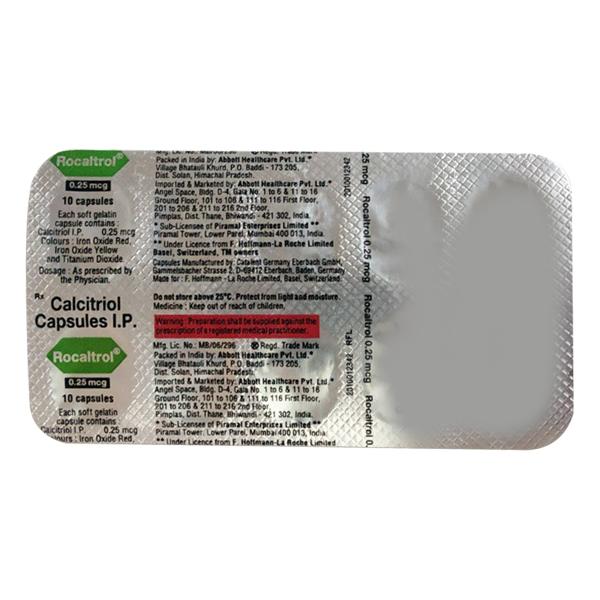 Rocaltrol 0.25Mcg Capsule 10'S