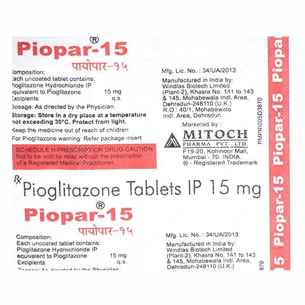 PIOPAR 15 Tablet 15's