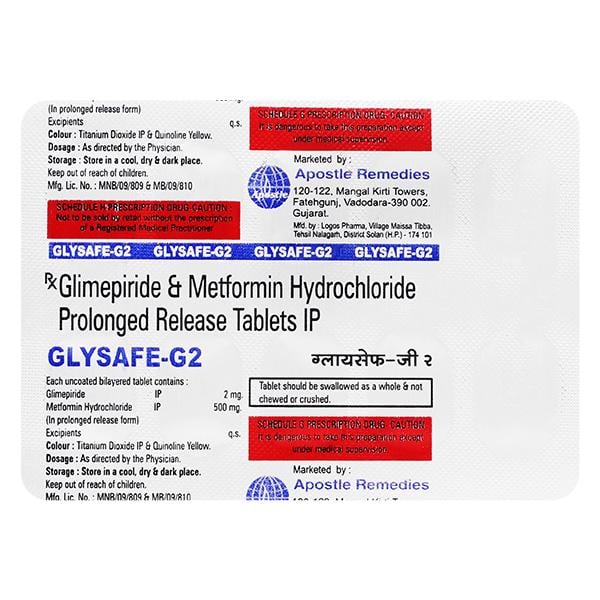 GLYSAFE G 2mg/500mg Tablet 10's