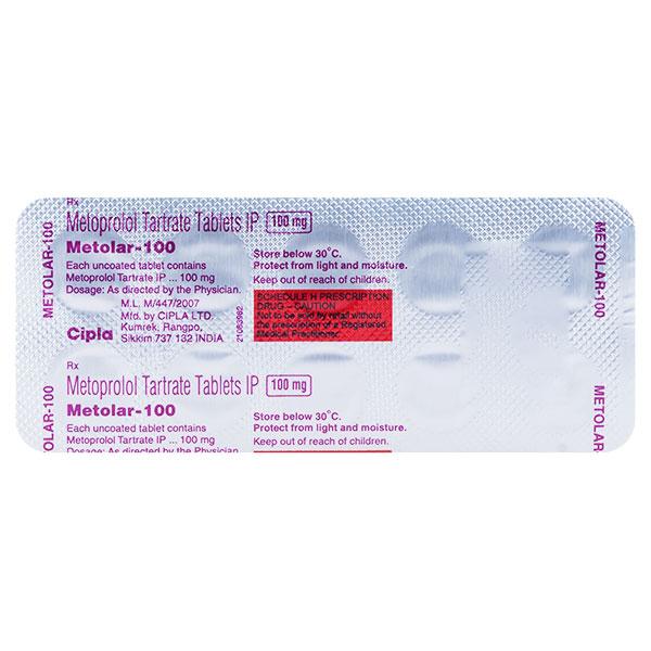 Metolar 100mg Tablet 10'S