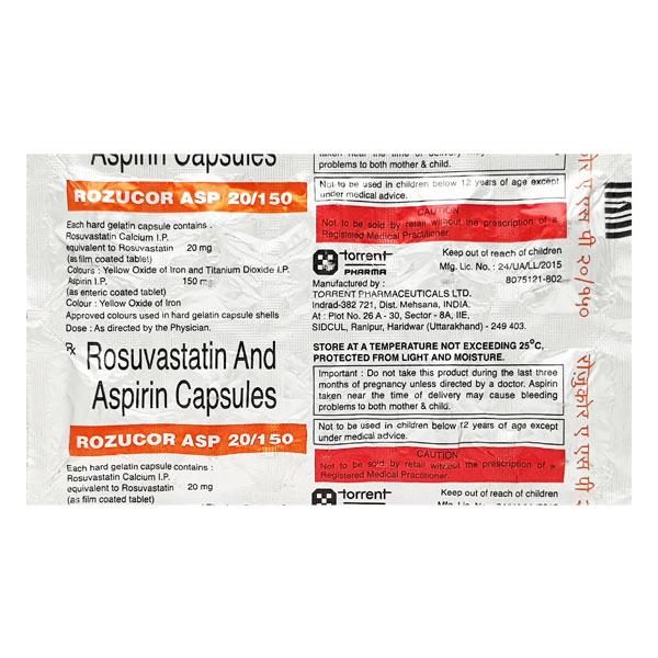 ROZUCOR ASP 20/150mg Capsule 10's