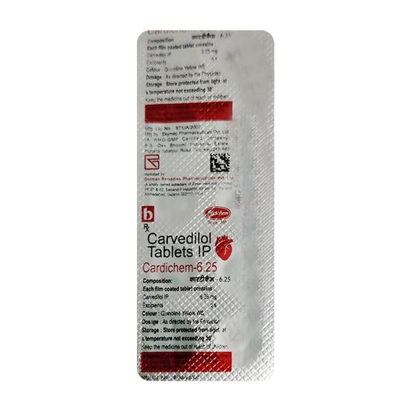 CARDICHEM 6.25 Tablet 10's