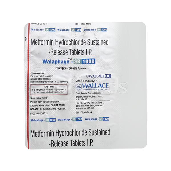 Walaphage SR 1gm Tablet 15'S