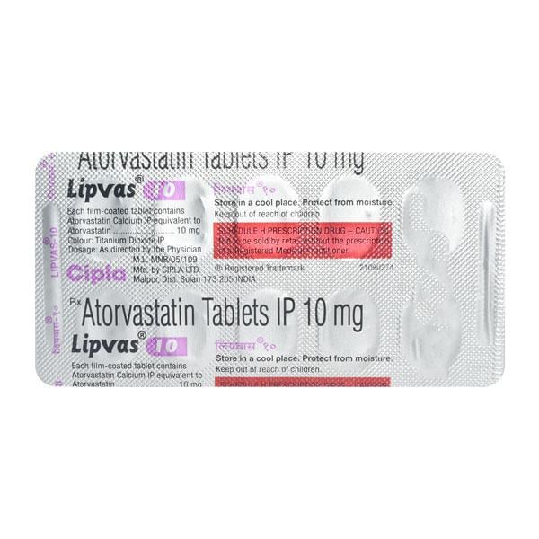 Lipvas 10mg Tablet 10'S