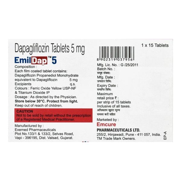 EMILDAP 5 Tablet 15's