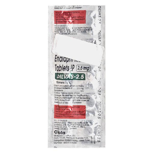 Dilvas 2.5mg Tablet 10'S