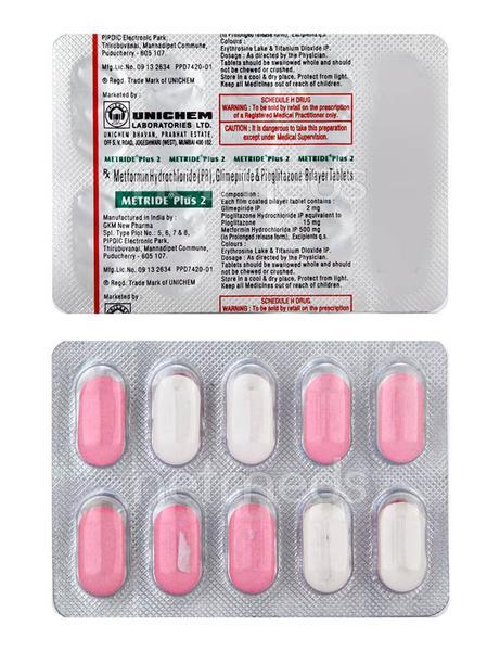 Metride Plus 2mg Tablet 10'S