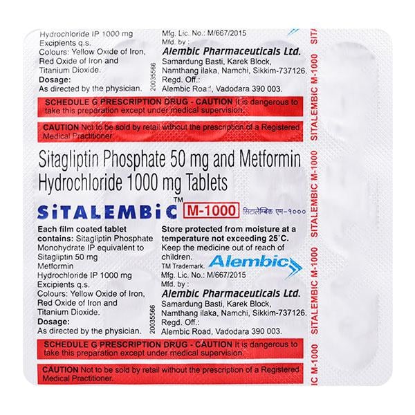 SITALEMBIC M 1000 Tablet 15's