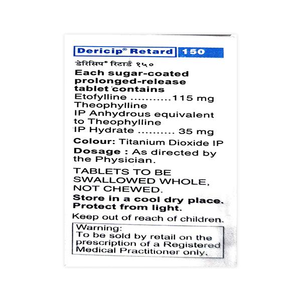 Dericip Retard 150mg Tablet 10'S