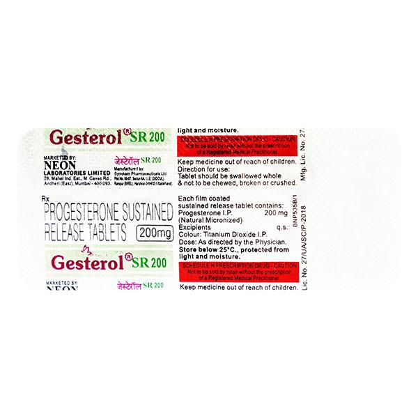 Gesterol SR 200mg Tablet 10'S