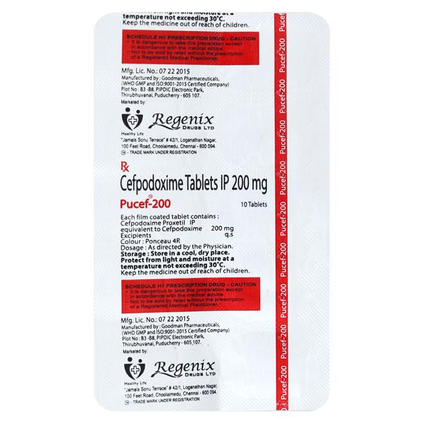 PUCEF 200mg Tablet 10's