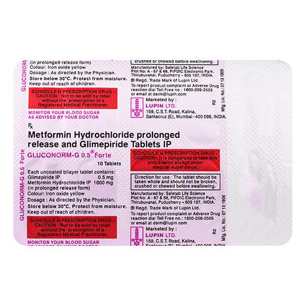 Gluconorm G Forte 0.5mg Tablet 10'S