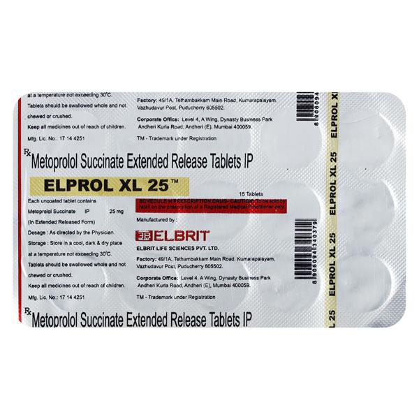 Elprol XL 25mg Tablet 15'S