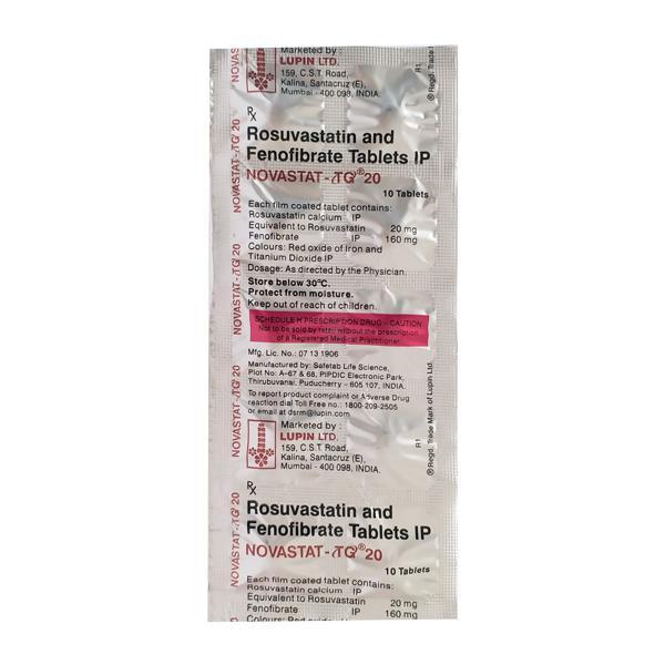 Novastat TG 20mg Tablet 10'S