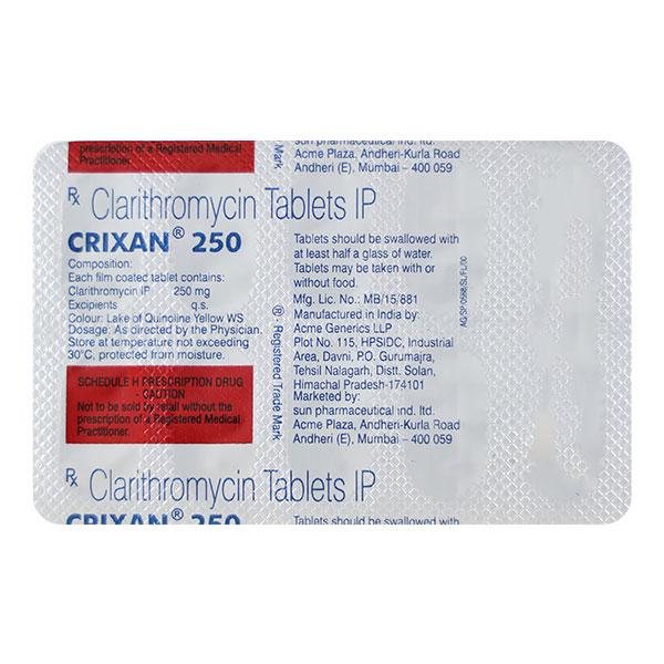 CRIXAN 250mg Tablet 10's