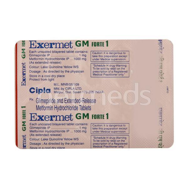 Exermet GM Forte 1mg Tablet 10'S